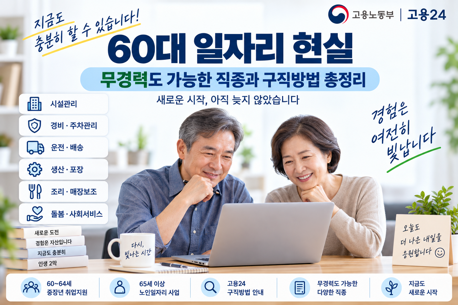 60대 일자리 현실｜무경력도 가능한 직종과 구직방법